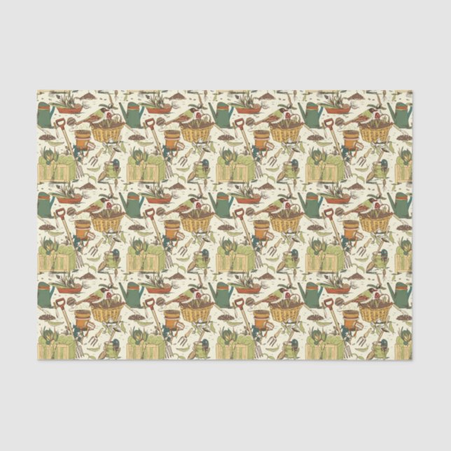 Papier Mousseline Jardin vintage