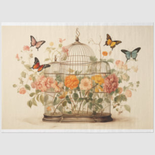 Papier Mousseline Jardin Whimsical : Découpage de cage d'oiseaux
