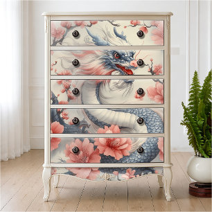 Papier Mousseline Jardin Zen Japonais Dragon Découpage d'Art Fin