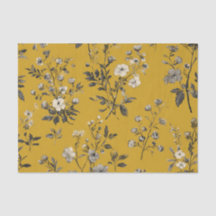 Jaune Botanique Rustique Fleurie Bohème Vintage Gr