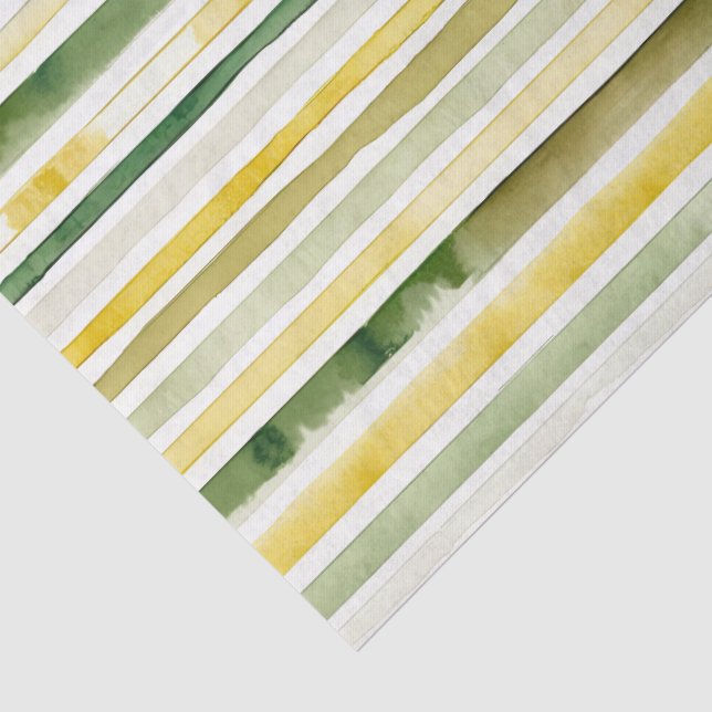 Papier Mousseline Jaune ensoleillé et rayure verte (Détail)