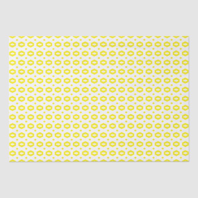 Papier Mousseline Jaune et blanc : Géométriana (Recto)