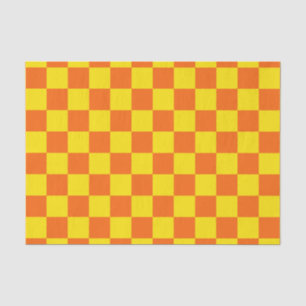 Papier Mousseline Jaune Orange À damiers Vérifier la conception