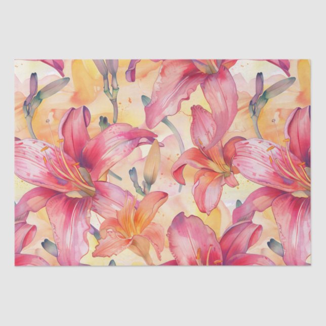 Papier Mousseline Jaune rose (Recto)