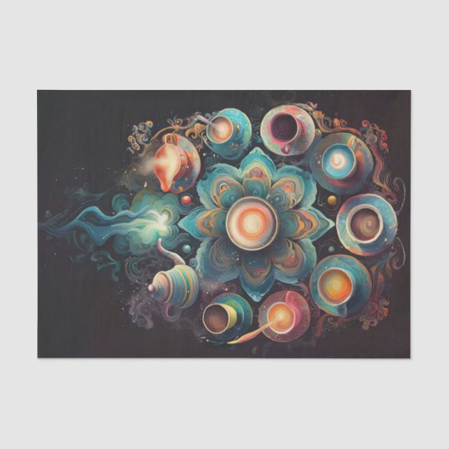 Papier Mousseline Java Mandala, Tout le monde aime le café ! (Recto)