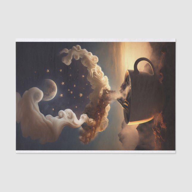 Papier Mousseline Java Univers, café céleste (Recto)