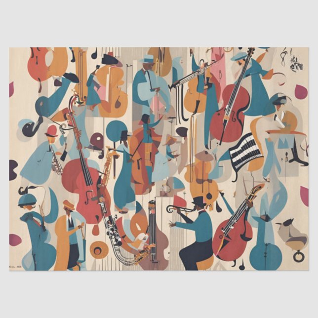 Papier Mousseline Jazz Fantaisiste (Recto)