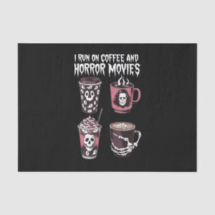 Papier Mousseline Je cours sur café et films d'horreur Halloween eff