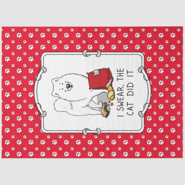 Papier Mousseline Je jure, le chat l'a fait Samoyed Dog (Recto)