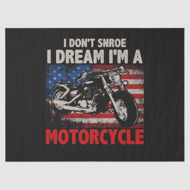 Papier Mousseline Je ne ronfle pas Je rêve Je suis une moto (Recto)