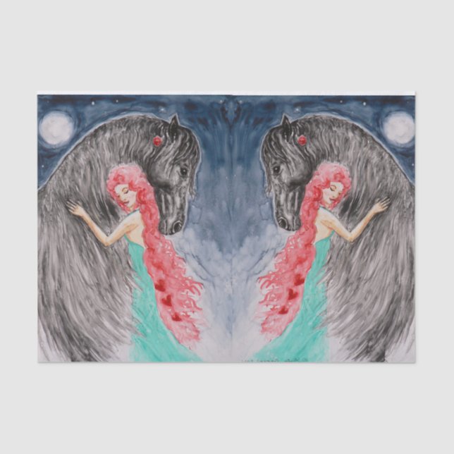 Papier Mousseline JE VOUS AIME AU papier Tissu LUNE & BACK (Recto)