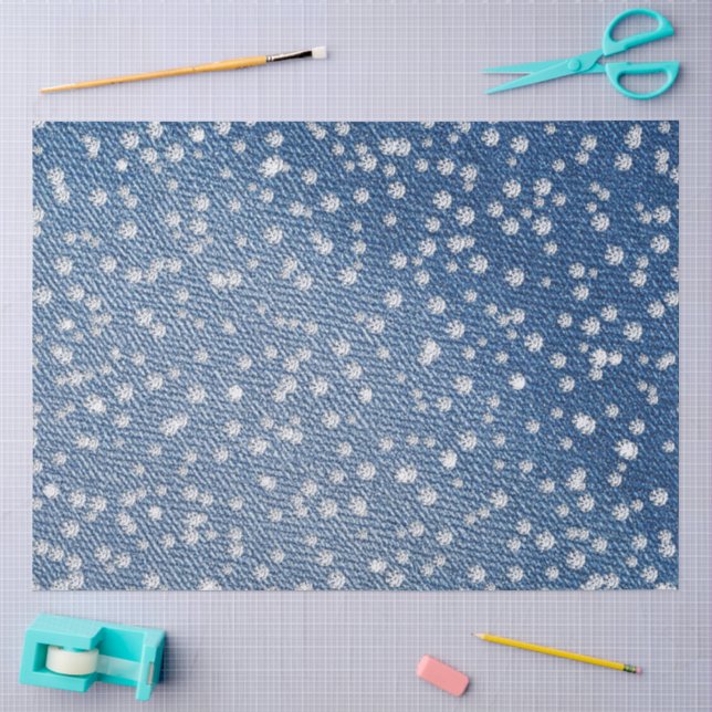 Papier Mousseline Jean Bleu en Denim Diamant  (Artisanat)