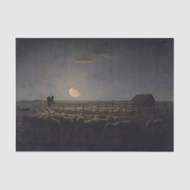 Papier Mousseline Jean-Francois Millet - Plié, Lune 1860 (Recto)