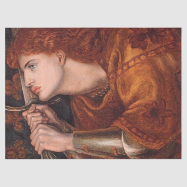 Papier Mousseline Jeanne d'Arc (Portrait) (par Dante Gabriel Rossett (Recto)