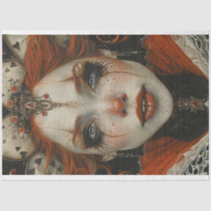 Papier Mousseline Jester Harlequin Masquerade Lady Découpage