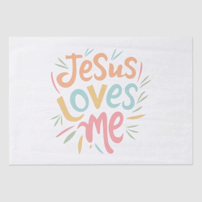 Papier Mousseline Jesus Love Me - Design vintage (Recto)