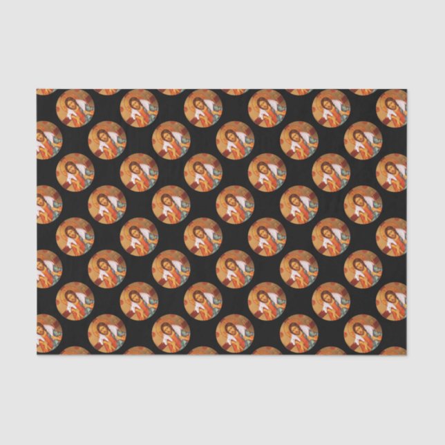 Papier Mousseline Jésus portant un agneau perdu (Recto)