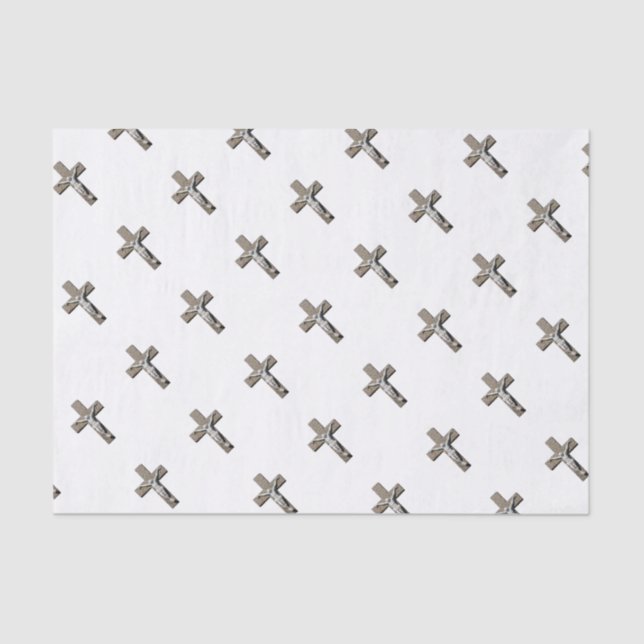 Papier Mousseline Jesuschrist sur une sculpture croisée (Recto)