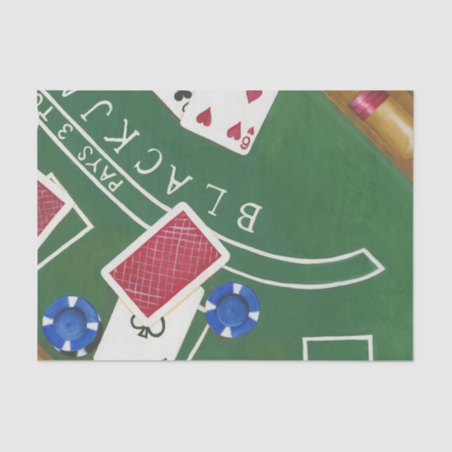 Papier Mousseline Jeu de Blackjack avec chips par Chariklia Zarris (Recto)