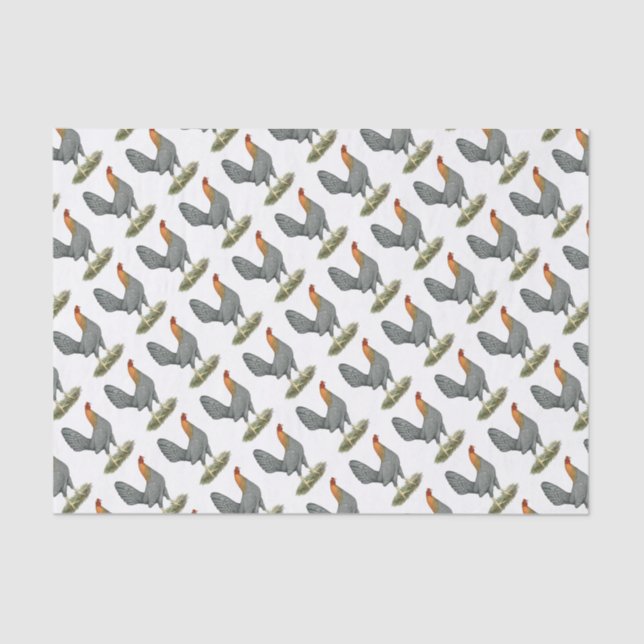 Papier Mousseline Jeu Hen Bleu Rouge (Recto)