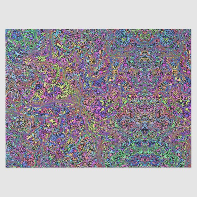 Papier Mousseline Jeu hippie de marbre Tie Dye Arc en ciel (Recto)