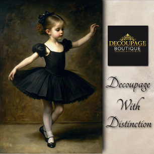 Papier Mousseline Jeune danseuse de ballet vintage en découpage noir