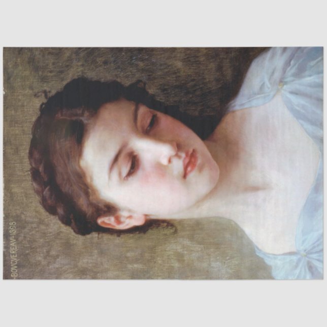 Papier Mousseline Jeune fille, Bouguereau (Recto)