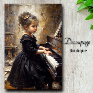 Papier Mousseline Jeune Pianiste Découpage