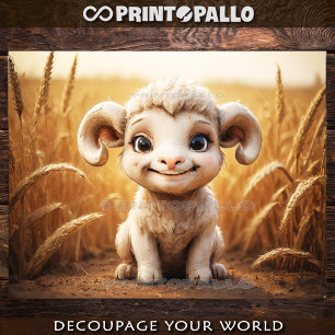 Papier Mousseline Jeunes animaux de ferme : jeune bélier