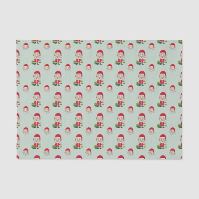 Papier Mousseline Jingle Bells avec le Père Noël (Recto)