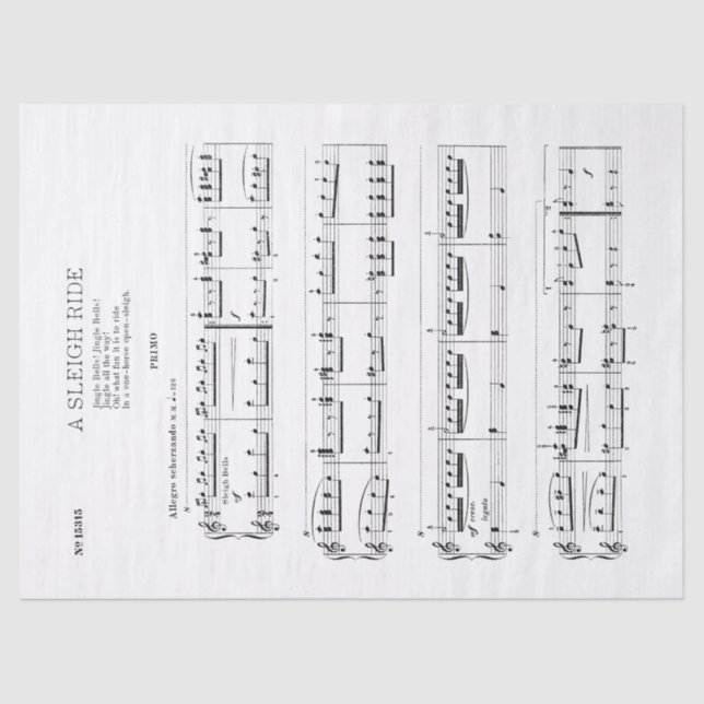 Papier Mousseline Jingle Bells Musique Fête Tissu Découpage Papier (Recto)