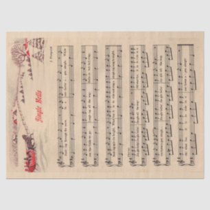 Papier Mousseline Jingle Bells Noël Fête Carol Partition Musique