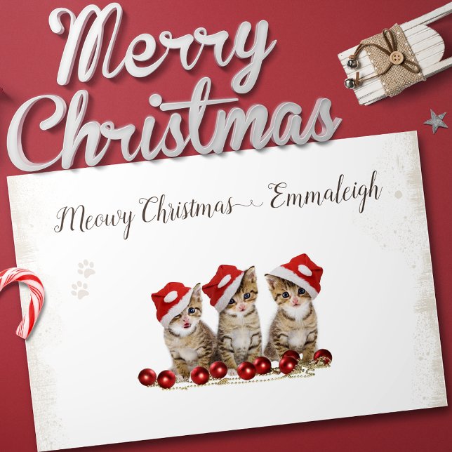 Papier Mousseline Jingle Cats Meowy Noël Personnalisé (Créateur téléchargé)