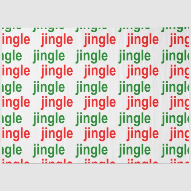 Papier Mousseline Jingle Jingle Rouge Vert Blanc Noël (Recto)