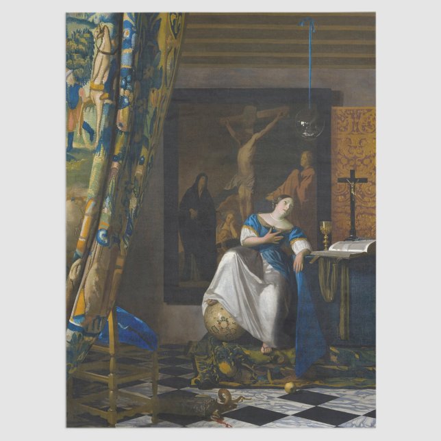 Papier Mousseline Johannes Vermeer - Allégorie de la foi (Créateur téléchargé)