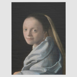 Papier Mousseline Johannes Vermeer - Étude d'une jeune femme