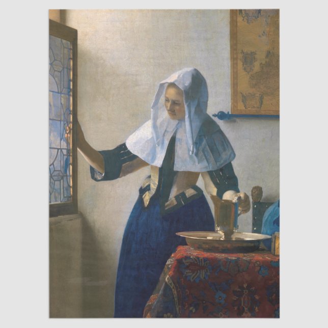 Papier Mousseline Johannes Vermeer - Femme avec un lanceur d'eau (Créateur téléchargé)