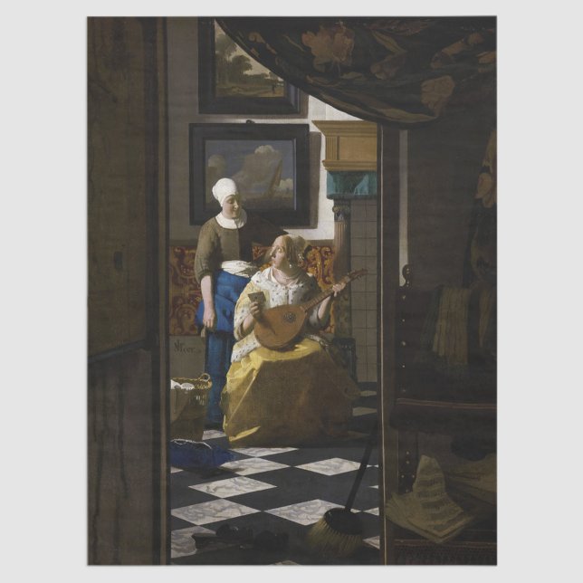 Papier Mousseline Johannes Vermeer - La lettre d'amour (Créateur téléchargé)