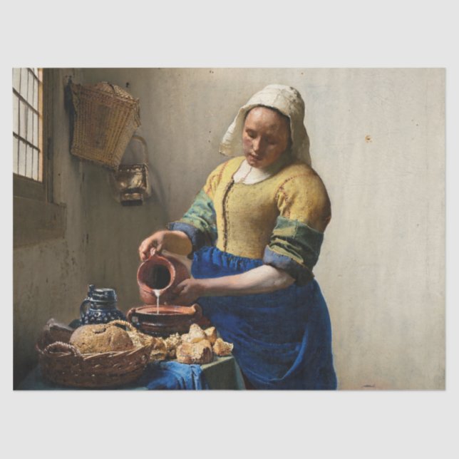 Papier Mousseline Johannes Vermeer - La Milkmaid (Recto)