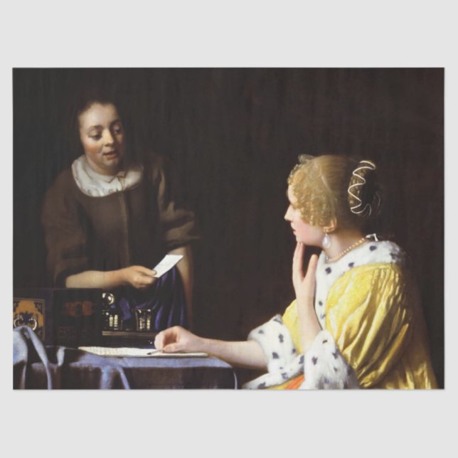 Papier Mousseline Johannes Vermeer - Maîtresse et domestique (Recto)