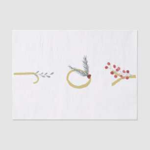 Papier Mousseline Joie de vacances botanique Or rustique Minimal Par