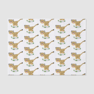 Papier Mousseline Joli bébé guépard en cours de dessin animé illustr