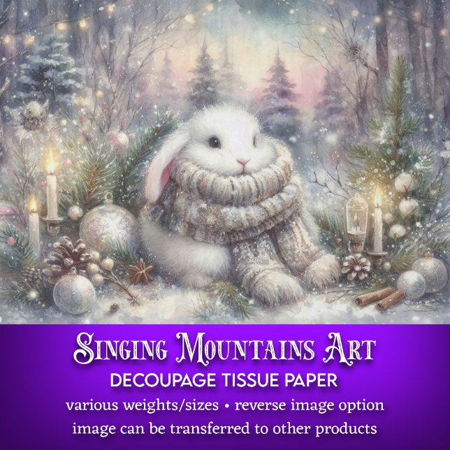 Papier Mousseline Joli Bunny Winter Wonderland Découpage (Créateur téléchargé)