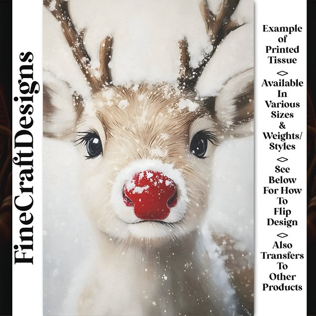 Papier Mousseline Joli Caprice Renne Rudolph Dans La Neige BW7 Décou (Créateur téléchargé)