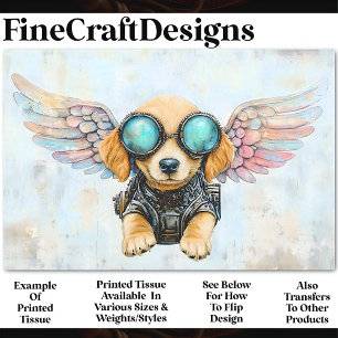 Papier Mousseline Joli Chien Volant Steampunk Découpe AW3
