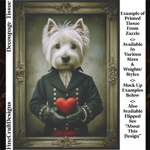 Papier Mousseline Joli chien Westie victorien, découpage Red Heart E
