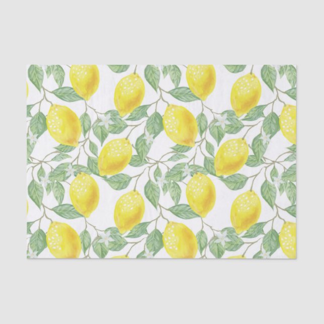 Papier Mousseline Joli citron Motif Tissu / Papier d'artisanat (Recto)