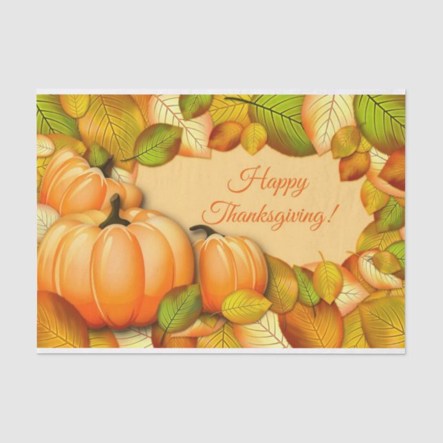 Papier Mousseline Joli Citrouille de Thanksgiving (Recto)