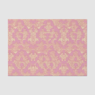 Papier Mousseline Joli Damas Ornementale Rose
