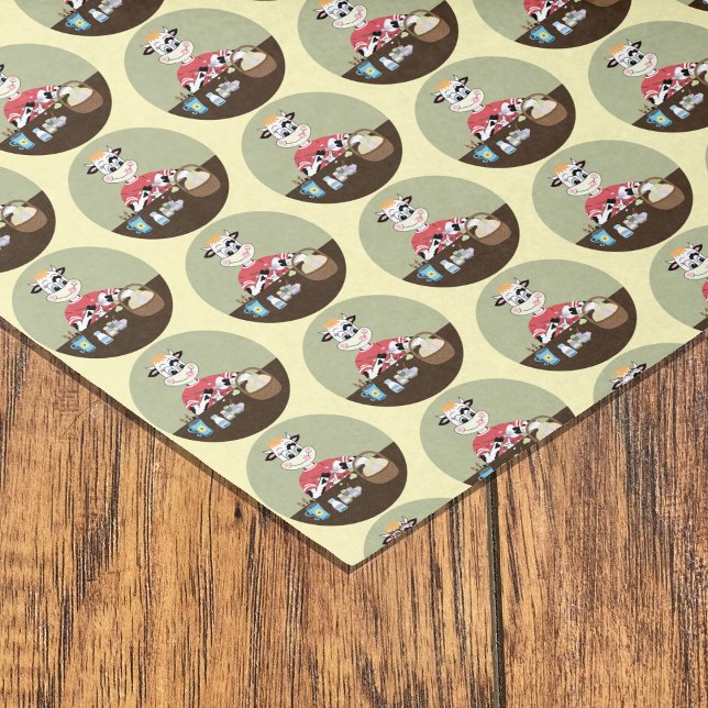 Papier Mousseline Joli dessin de vache peinture oeufs de Pâques moti (Créateur téléchargé)